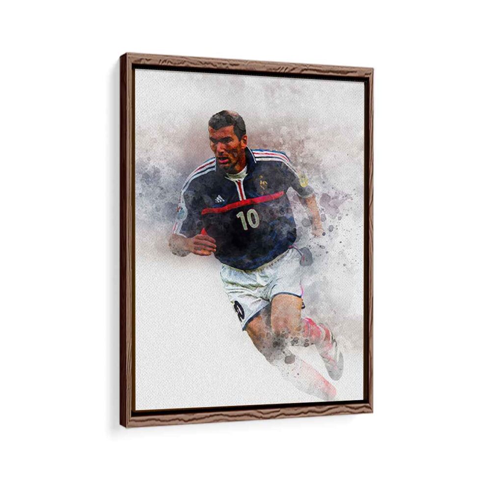 zinedine zidane framed canvas walnut brown