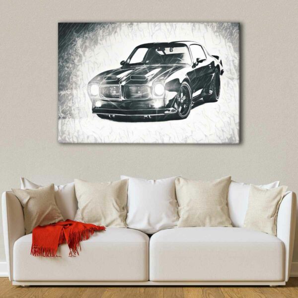 1 panels black supercar canvas art