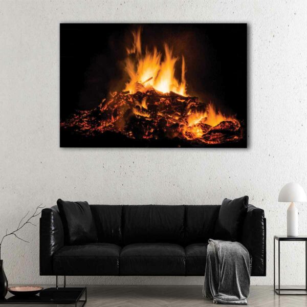 1 panels burning charcoal canvas art