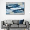 1 panels navy blue abstract canvas art