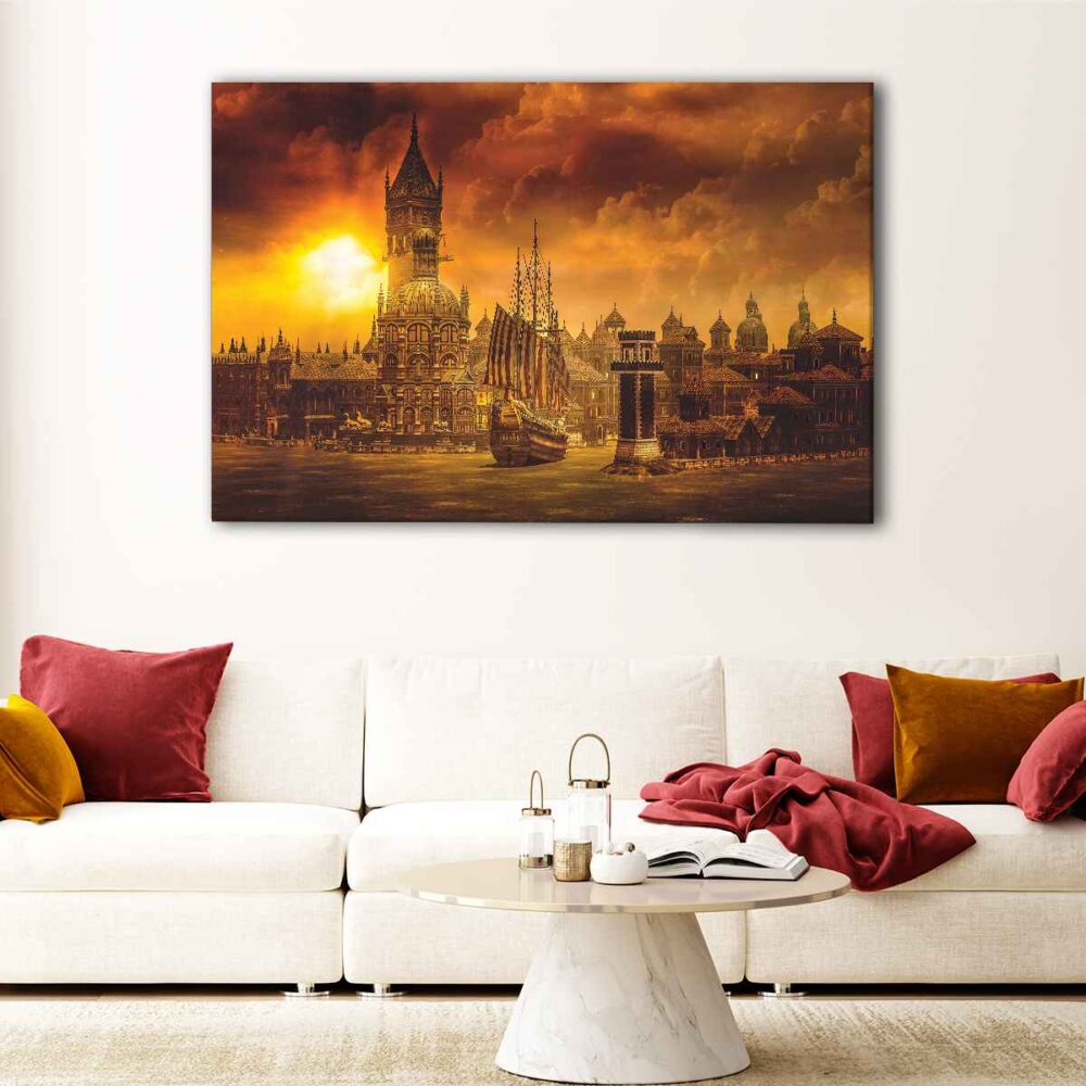 1 panels old london view canvas art