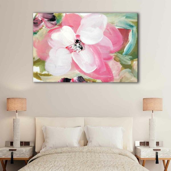 1 panels pink flower abstract canvas art