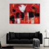 1 panels red abstract canvas art