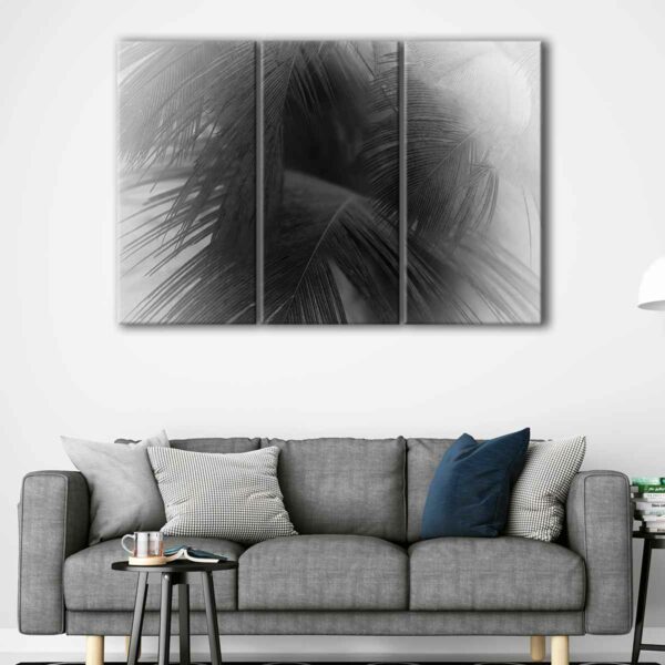  tableau tryptique feuilles noires