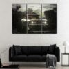 3 panels black mustang canvas art