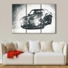 3 panels black supercar canvas art