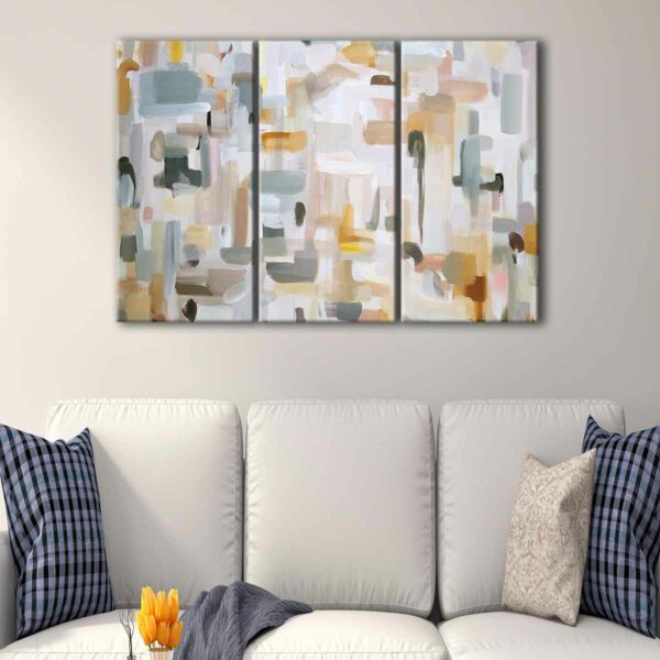 3 panels colorful strokes canvas art