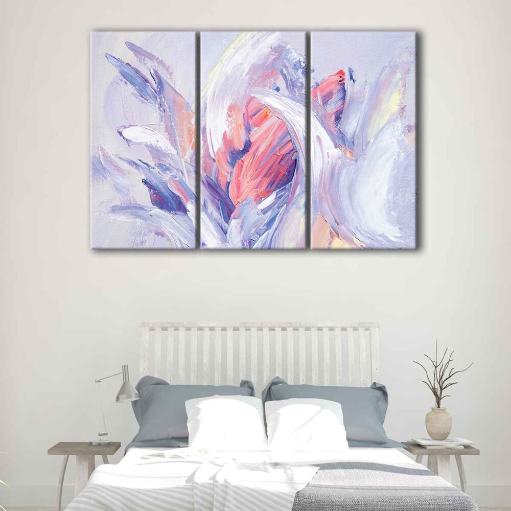 3 panels flower abstrac canvas art