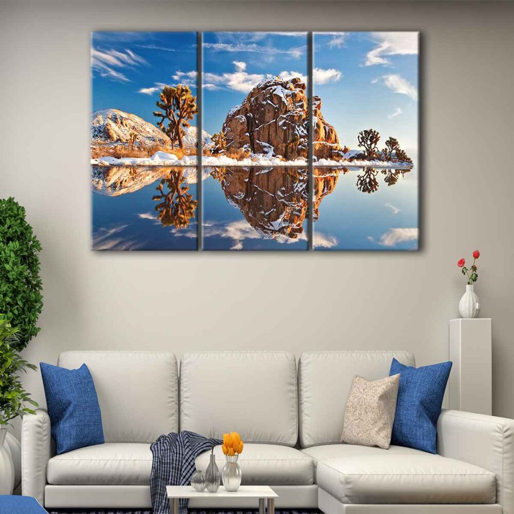 3 panels joshua trees canvas art