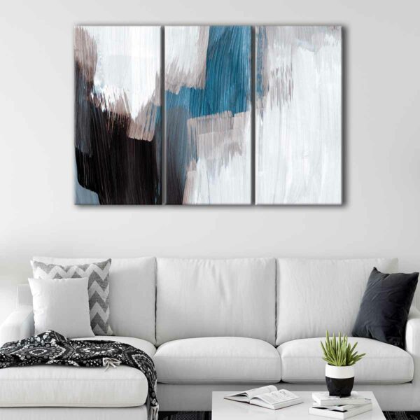 3 panels strokes illusion canvas art