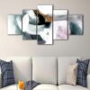 5 panels chaos abstract canvas art