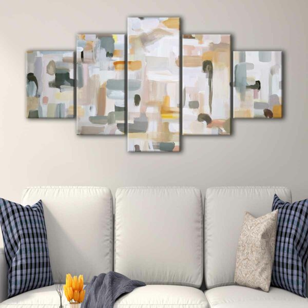 5 panels colorful strokes canvas art