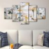 5 panels colorful strokes canvas art