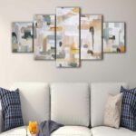 5 panels colorful strokes canvas art