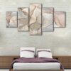 5 panels neutral marble canvas art