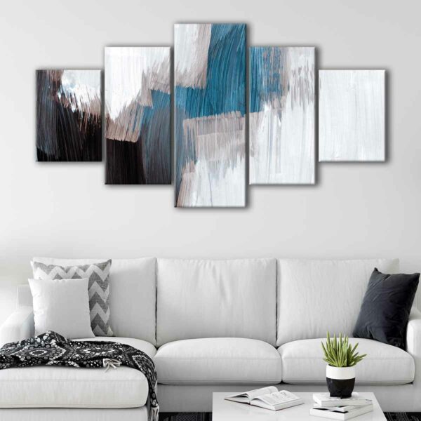 5 panels strokes illusion canvas art