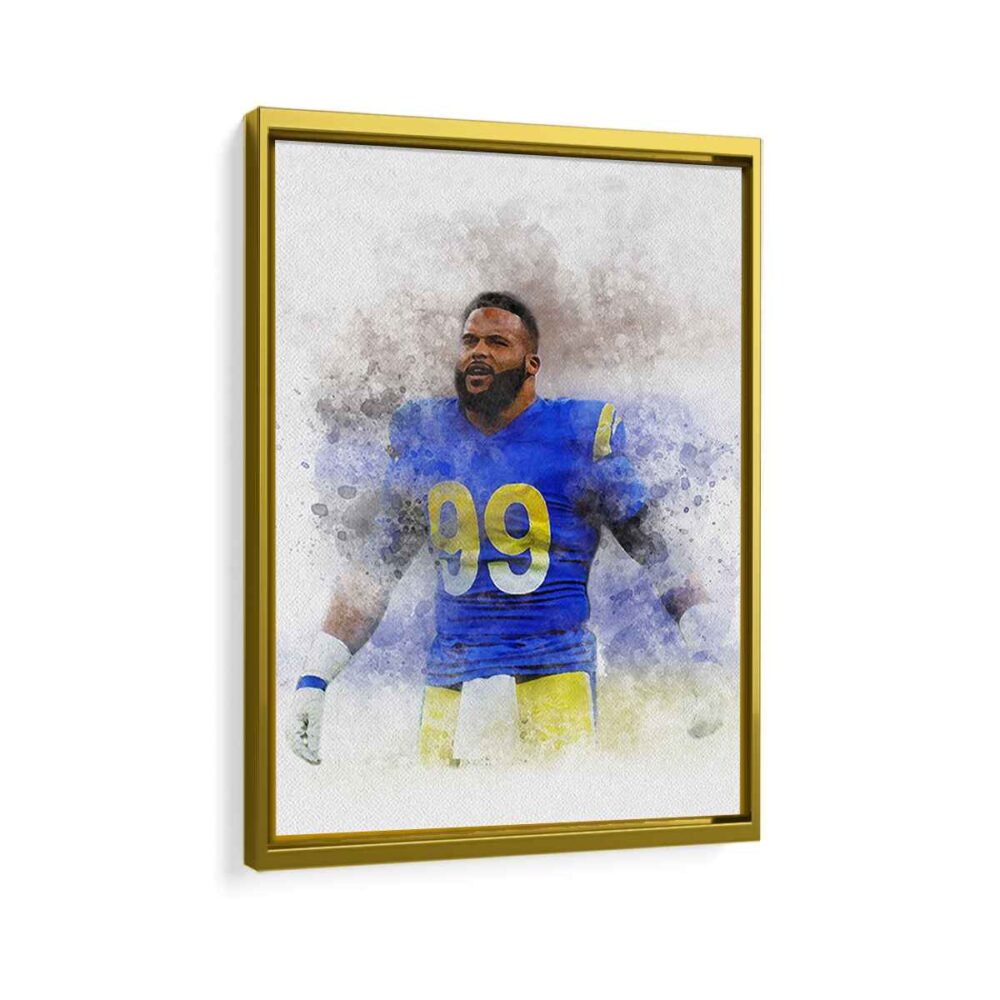 aaron donald framed canvas gold frame