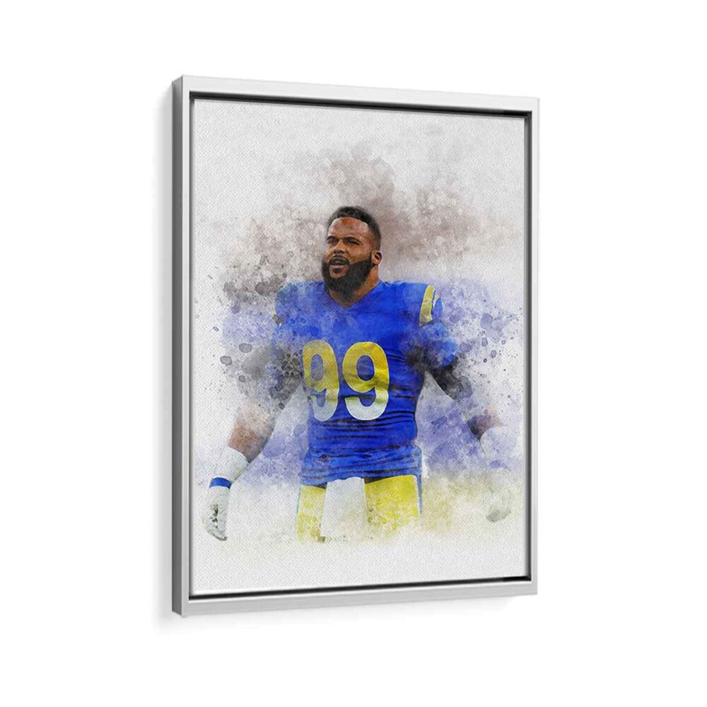 aaron donald framed canvas white frame