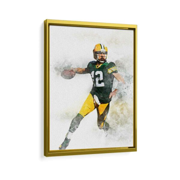 aaron rodgers framed canvas gold frame