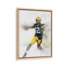 aaron rodgers framed canvas natural beige