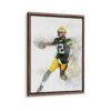 aaron rodgers framed canvas walnut brown