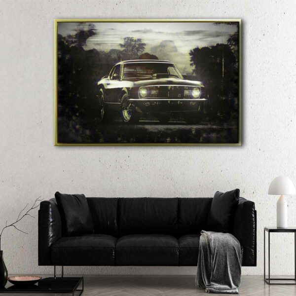 black mustang floating frame canvas