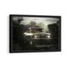 black mustang framed canvas black frame