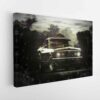 black mustang stretched canvas