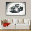 black supercar floating frame canvas