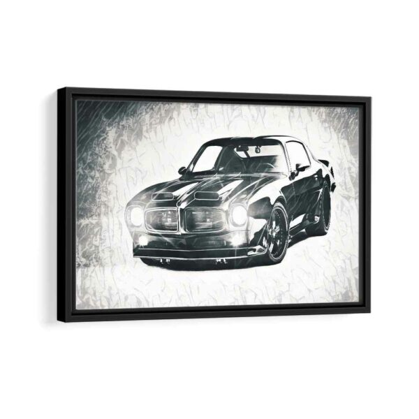 black supercar framed canvas black frame