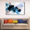 blue strokes floating frame canvas