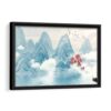 boho japanese mountains framed canvas black frame