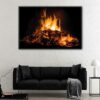 burning charcoal floating frame canvas