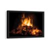 burning charcoal framed canvas black frame