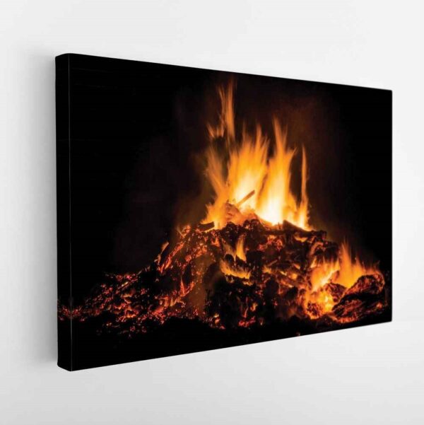 burning charcoal stretched canvas