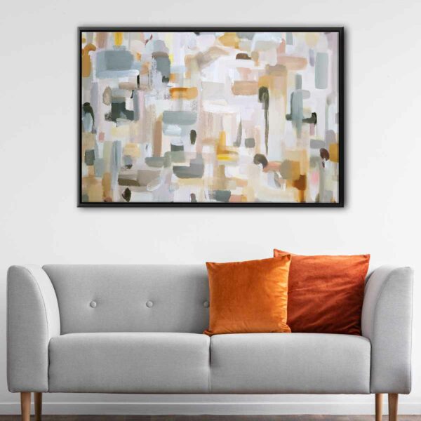 colorful strokes floating frame canvas