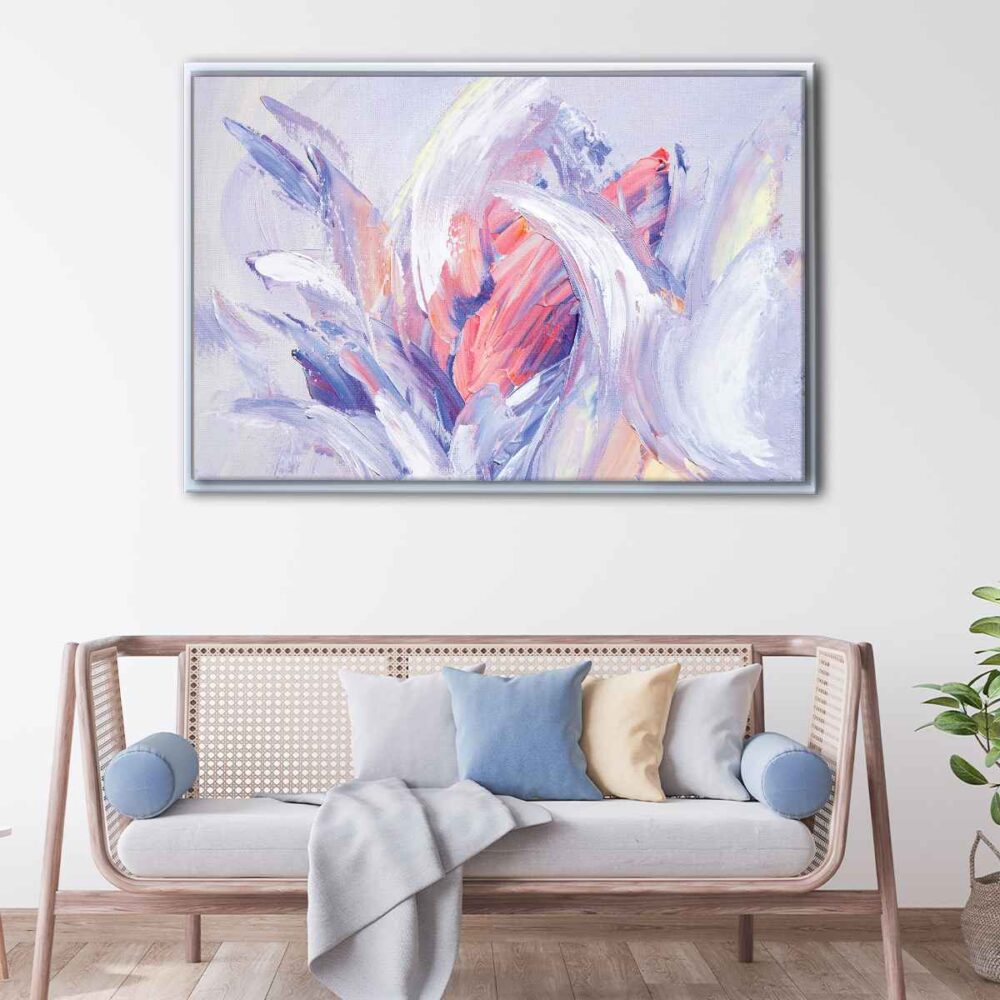 flower abstrac floating frame canvas