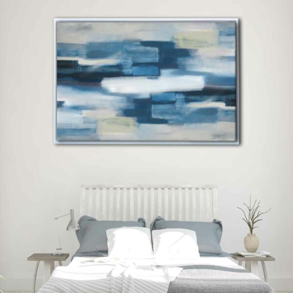 navy blue abstract floating frame canvas