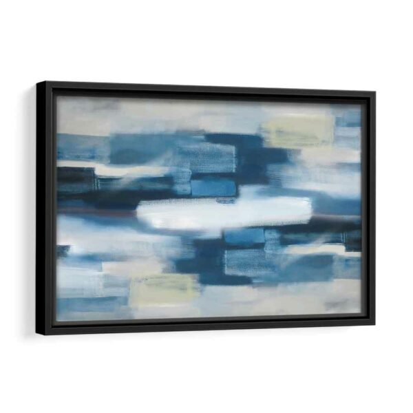 navy blue abstract framed canvas black frame