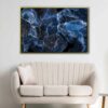 navy blue marble floating frame canvas