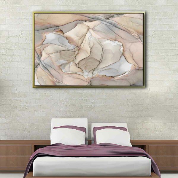 neutral marble floating frame canvas