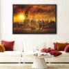 old london view floating frame canvas