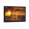 old london view framed canvas black frame