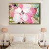 pink flower abstract floating frame canvas