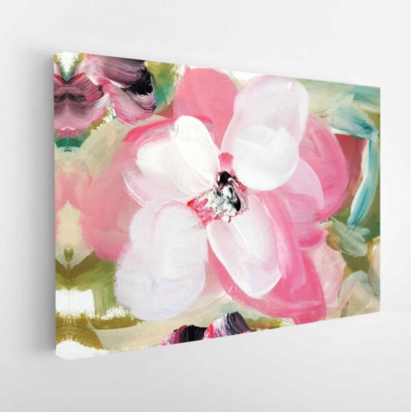 pink flower abstract stretched canvas