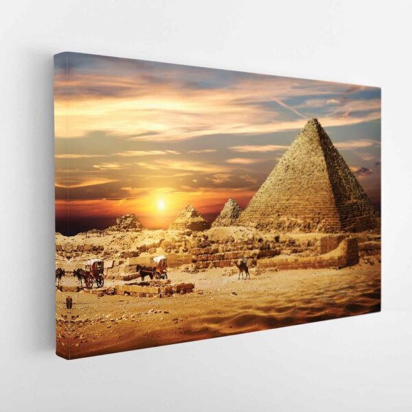  tableau sur toile imprimée paysage de pyramides