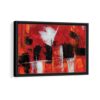 tableau abstrait rouge avec cadre noir