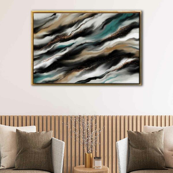 sky waves floating frame canvas