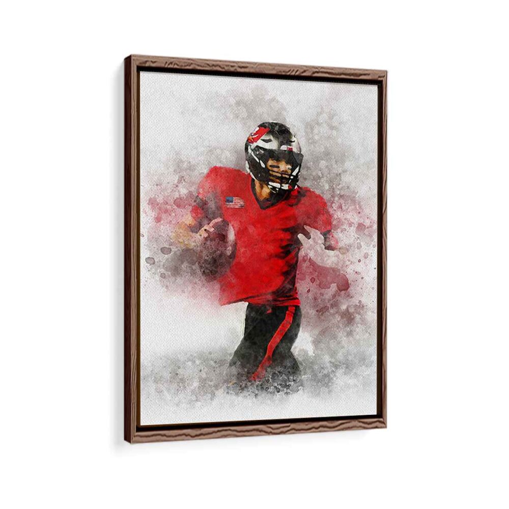 tom brady framed canvas walnut brown