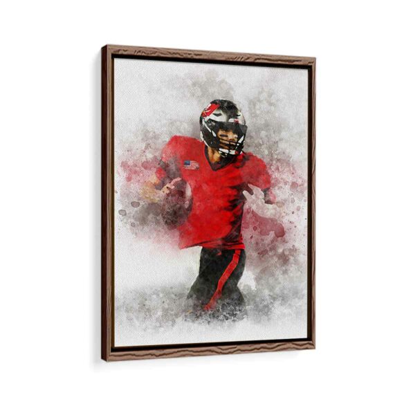 tom brady framed canvas walnut brown